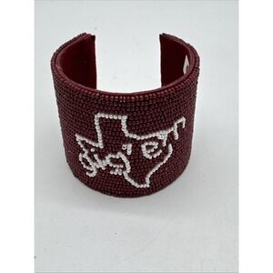Texas A&M Aggies Beaded Band Bracelet Gig Em Message New